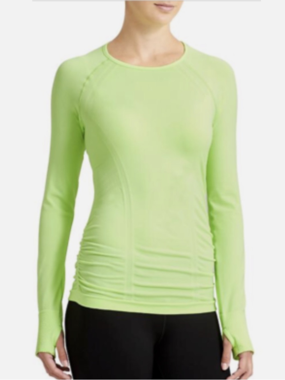 Athleta Luminous Green Seamless Fastest Track Long Sleeve Top Size M